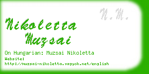 nikoletta muzsai business card